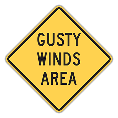 W8-21 Gusty Winds Area - Hall Signs